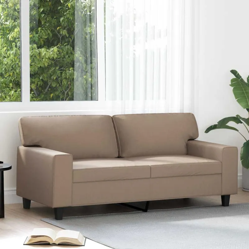 Dvivietė sofa, kapučino spalvos, 140cm, dirbtinė oda