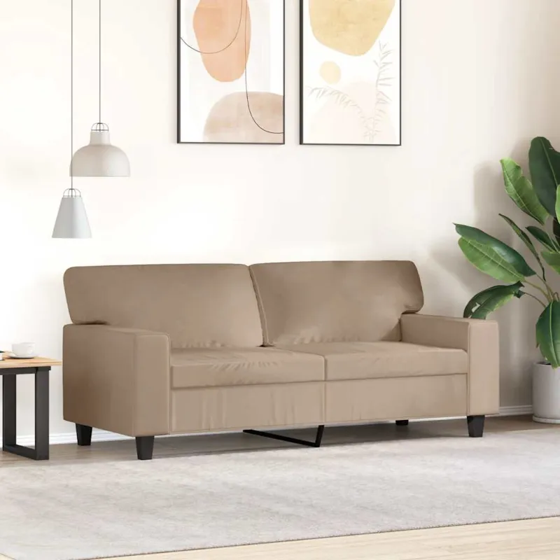 Dvivietė sofa, kapučino spalvos, 140cm, dirbtinė oda