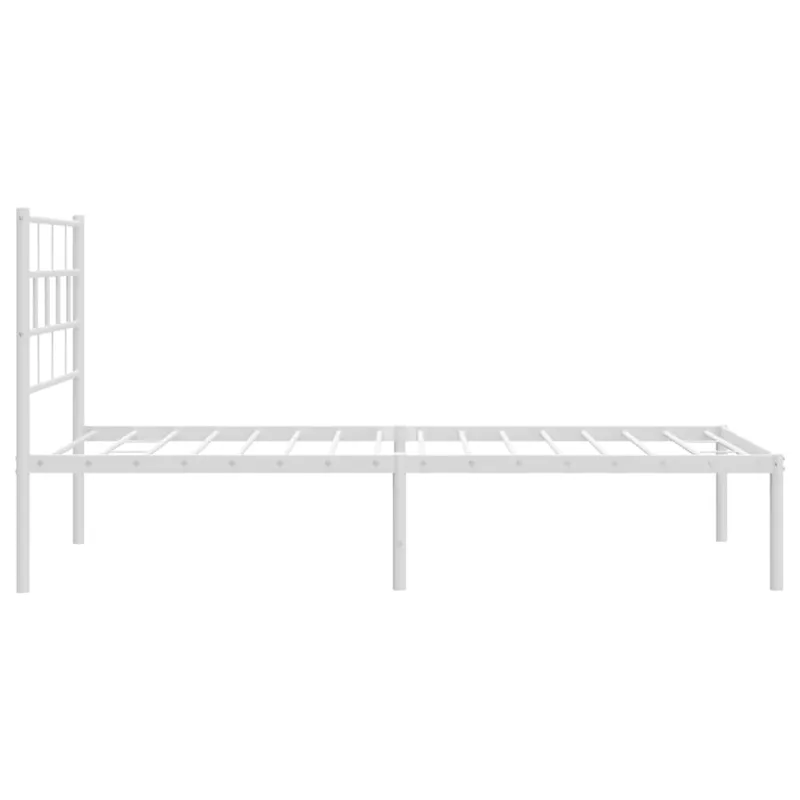 Metalinis lovos rėmas su galvūgaliu, baltos spalvos, 107x203cm
