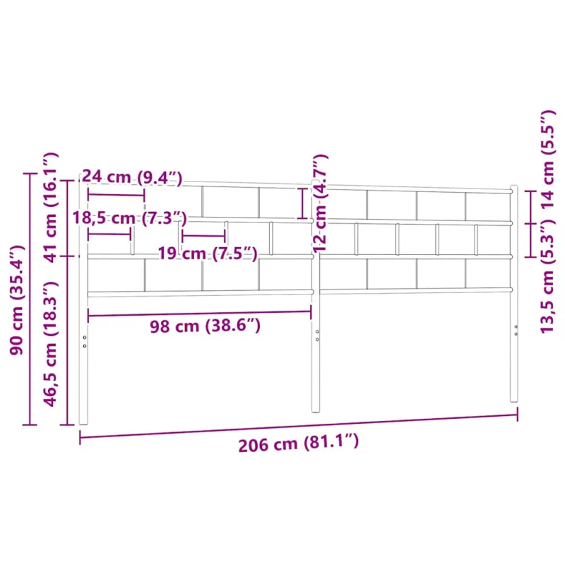 Metalinis pakaitinis galvūgalis, juodos spalvos, 200cm