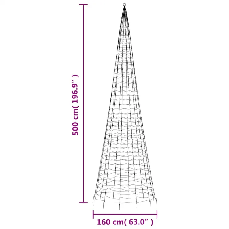 LED Kalėdų eglutė 1534 LED šaltai balta 500 cm