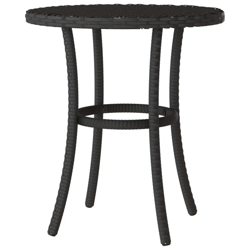 Bistro-Setti pehmusteilla, 3-os osat, musta, polyrattani