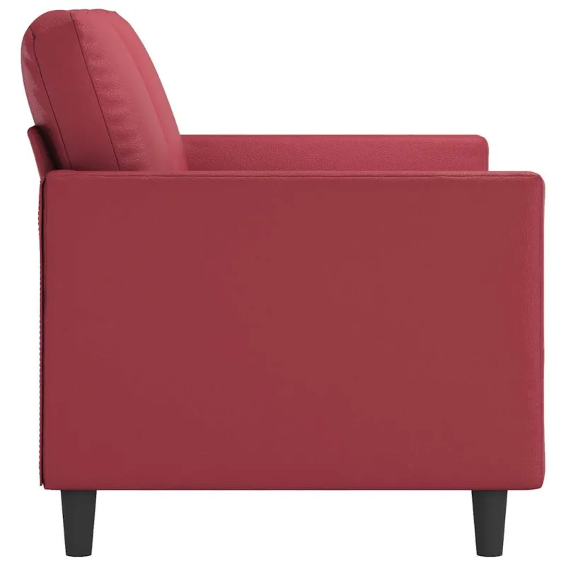 Dvivietė sofa, raudonojo vyno spalvos, 120cm, dirbtinė oda