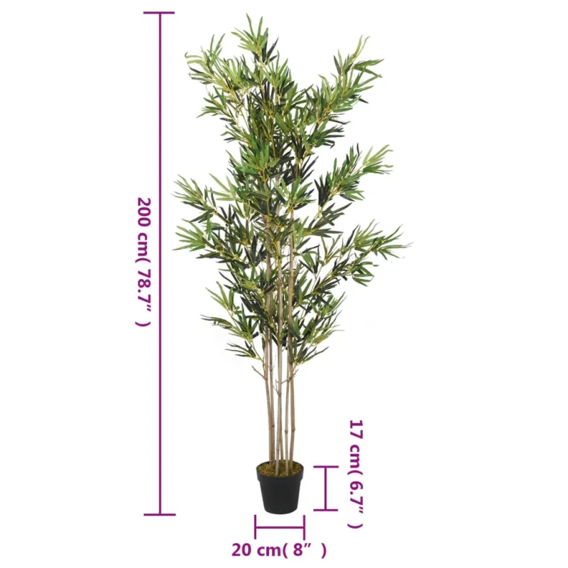 Dirbtinis bambukas, žalios spalvos, 200cm, 1380 lapų