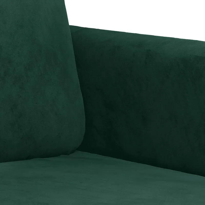 Trivietė sofa, tamsiai žalios spalvos, 180cm, aksomas