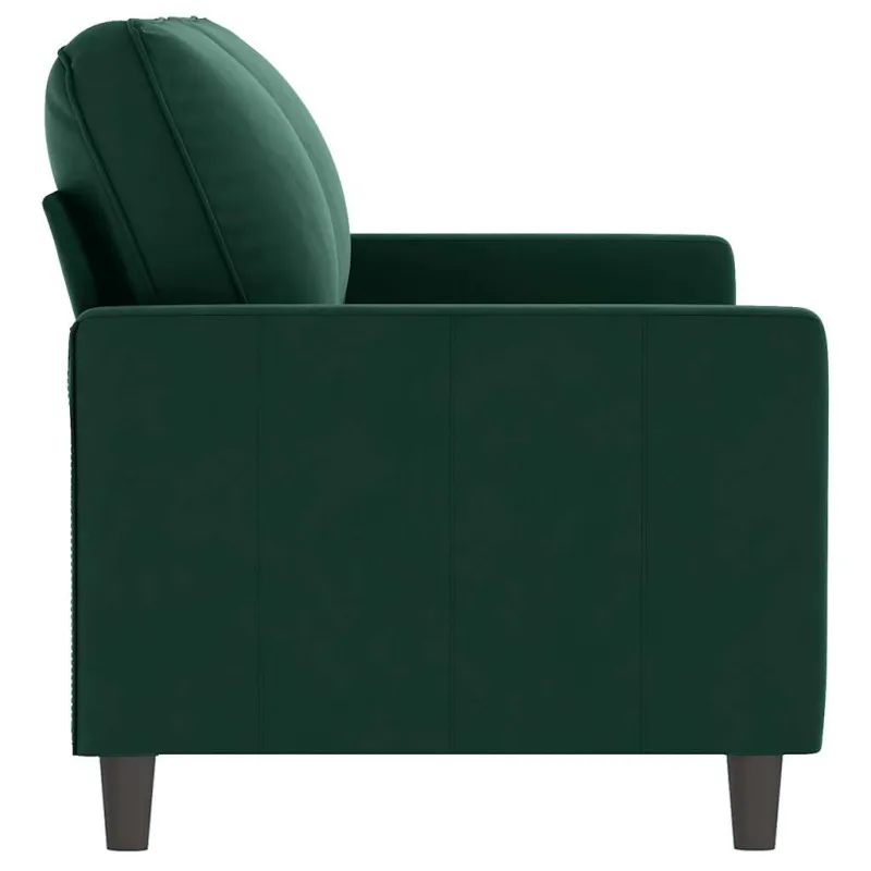 Dvivietė sofa, tamsiai žalios spalvos, 140cm, aksomas