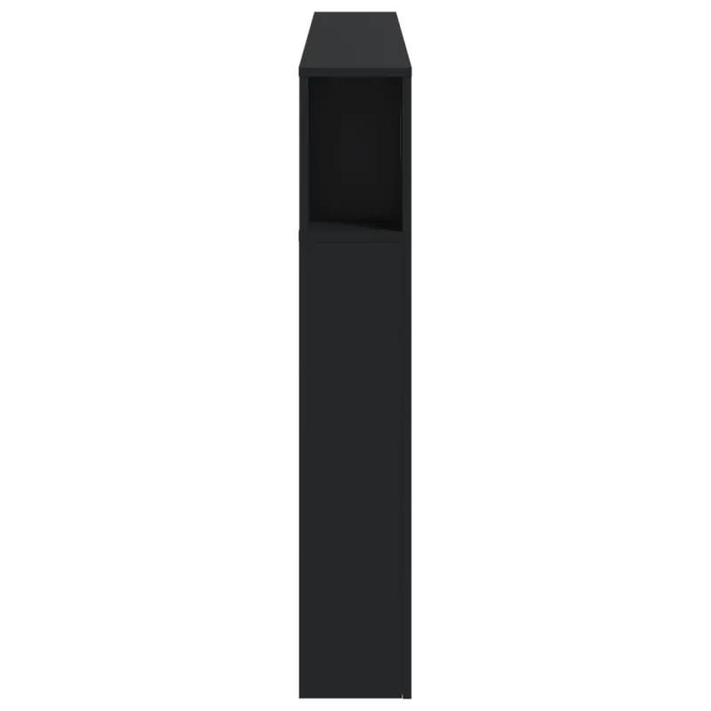 LED galvūgalis, juodas, 160x18,5x103,5cm, apdirbta mediena