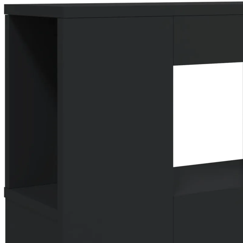 LED galvūgalis, juodas, 160x18,5x103,5cm, apdirbta mediena