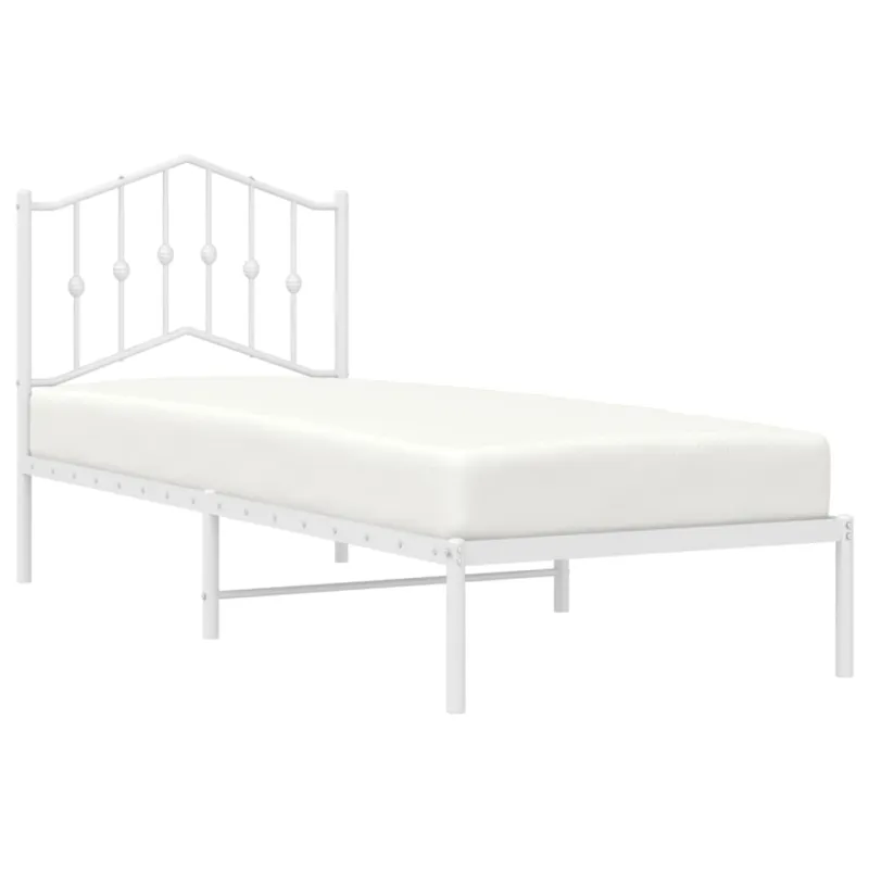 Lovos rėmas be čiužinio, baltas, 75x190cm, metalas