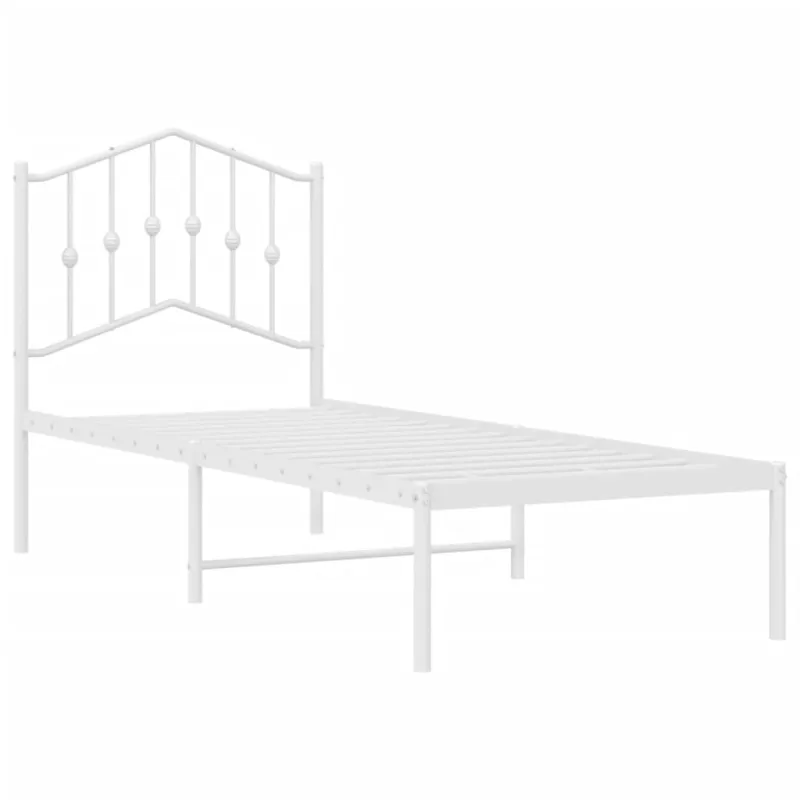 Lovos rėmas be čiužinio, baltas, 75x190cm, metalas