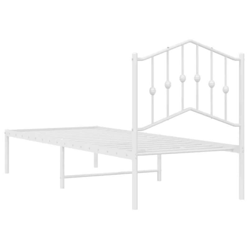 Lovos rėmas be čiužinio, baltas, 75x190cm, metalas