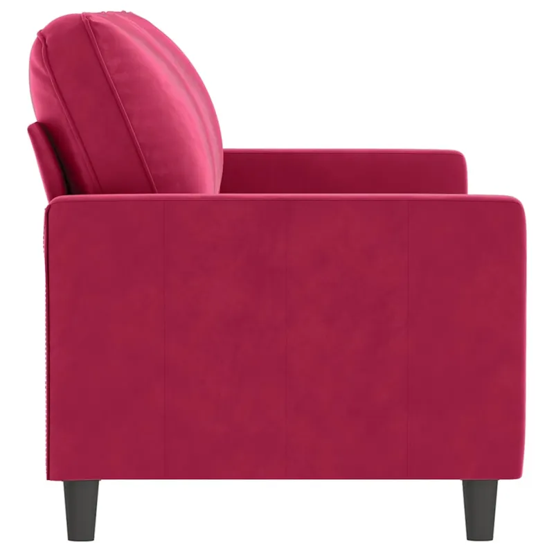 Dvivietė sofa, raudonojo vyno spalvos, 140cm, aksomas