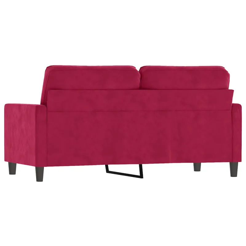 Dvivietė sofa, raudonojo vyno spalvos, 140cm, aksomas