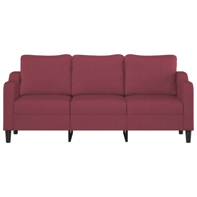 Trivietė sofa, raudonojo vyno spalvos, 180cm, audinys