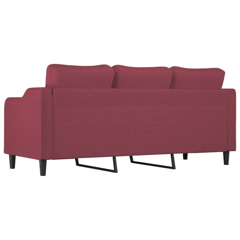 Trivietė sofa, raudonojo vyno spalvos, 180cm, audinys