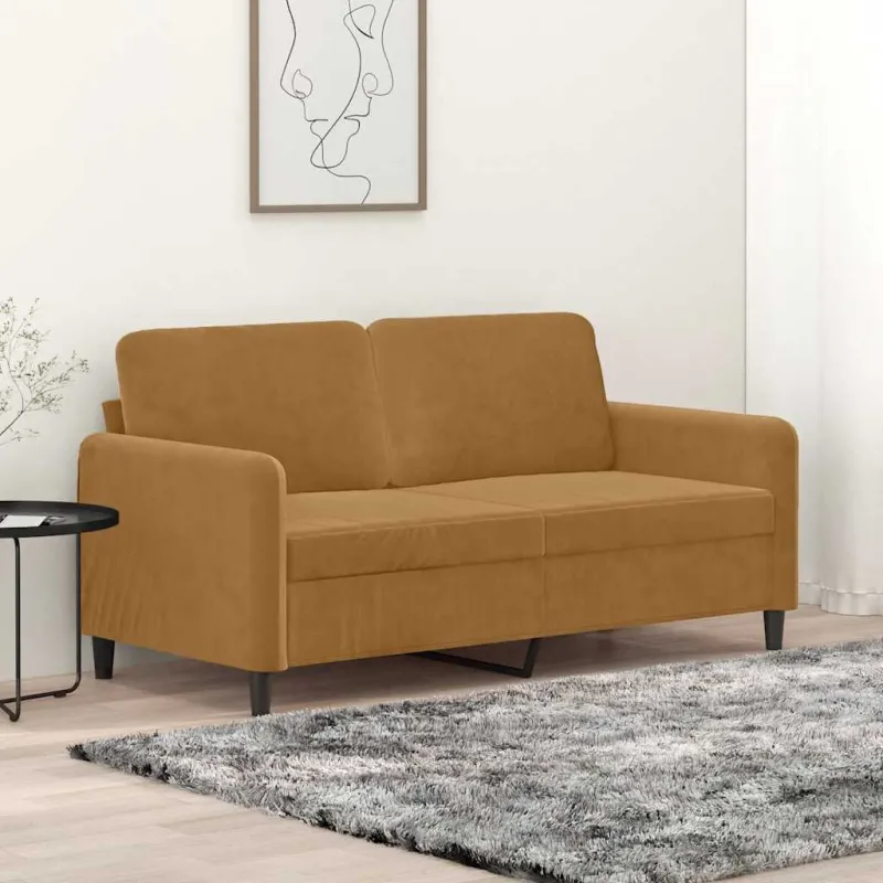 Dvivietė sofa, rudos spalvos, 140cm, aksomas