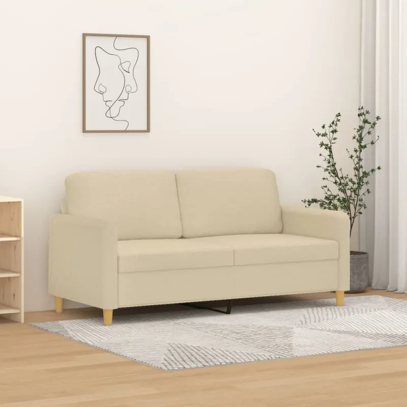 Dvivietė sofa, kreminės spalvos, 140cm, audinys
