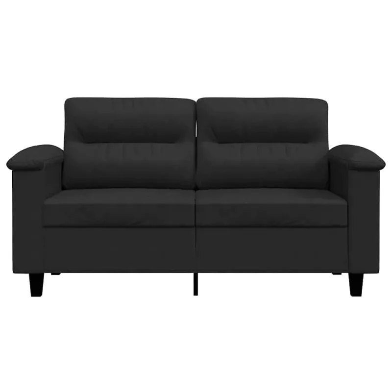 Dvivietė sofa, juodos spalvos, 120cm, mikropluošto audinys