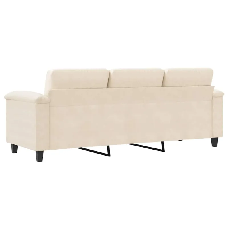 Trivietė sofa, smėlio spalvos, 180cm, mikropluošto audinys
