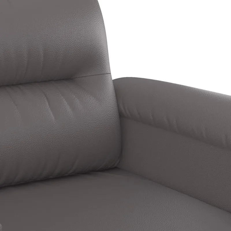 Dvivietė sofa, pilkos spalvos, 140cm, dirbtinė oda