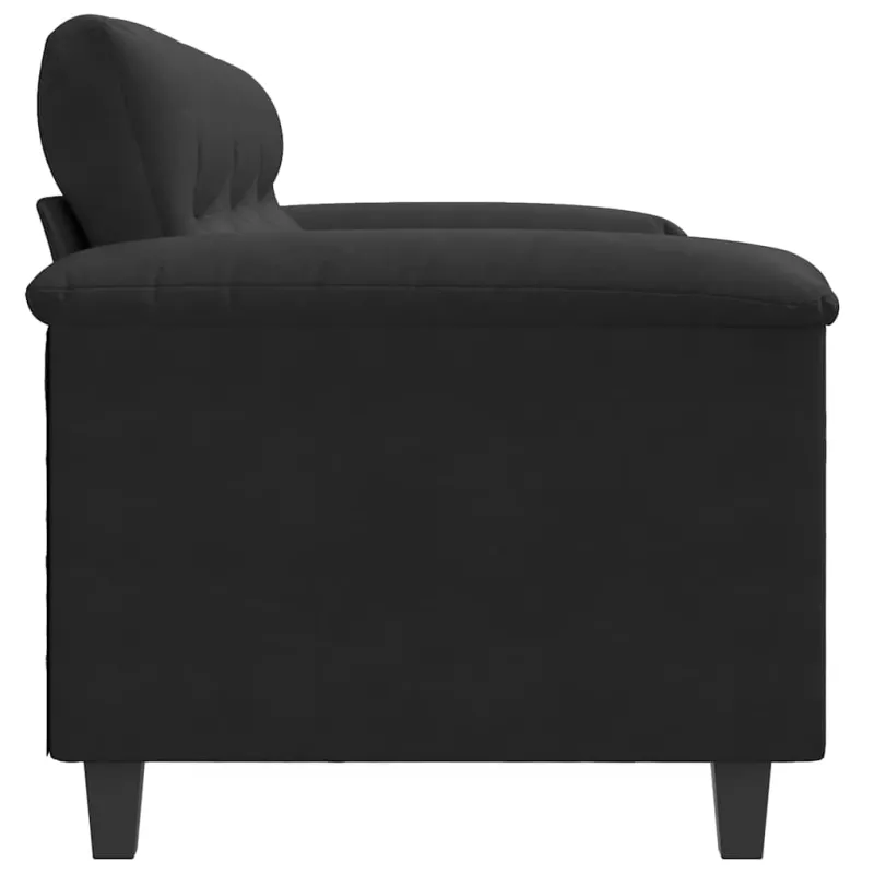 Trivietė sofa, juodos spalvos, 180cm, mikropluošto audinys