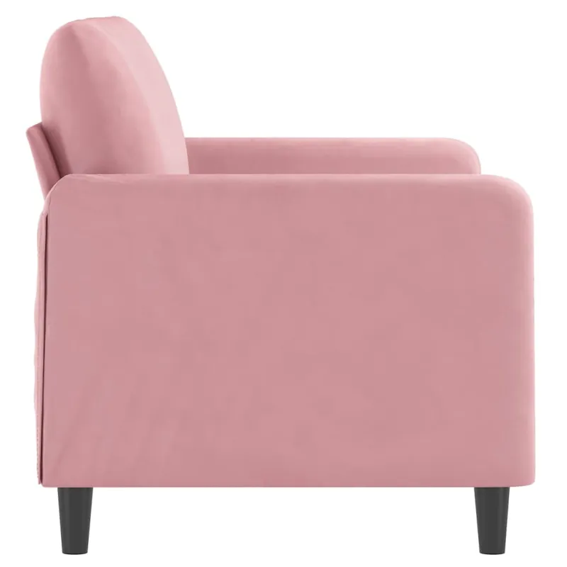 Dvivietė sofa, rožinės spalvos, 120cm, aksomas