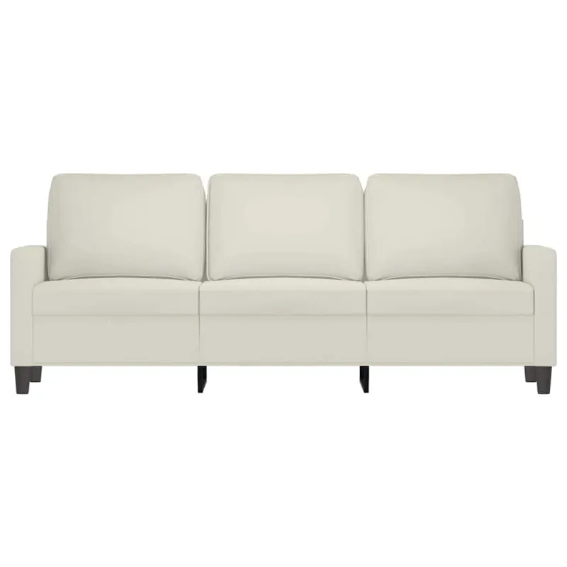 Trivietė sofa, kreminės spalvos, 180cm, aksomas