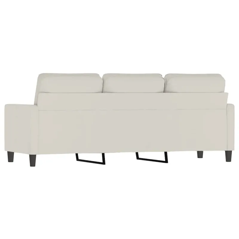 Trivietė sofa, kreminės spalvos, 180cm, aksomas