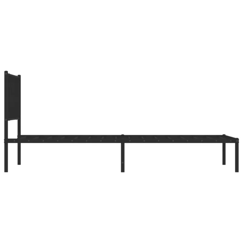 Metalinis lovos rėmas su galvūgaliu, juodos spalvos, 107x203cm