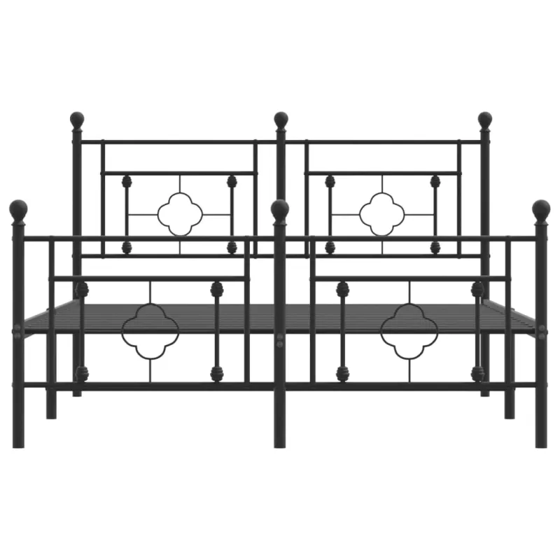 Lovos rėmas su galvūgaliu/kojūgaliu, juodas, 135x190cm, metalas