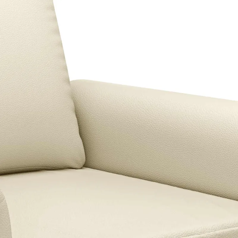 Dvivietė sofa, kreminės spalvos, 140cm, dirbtinė oda
