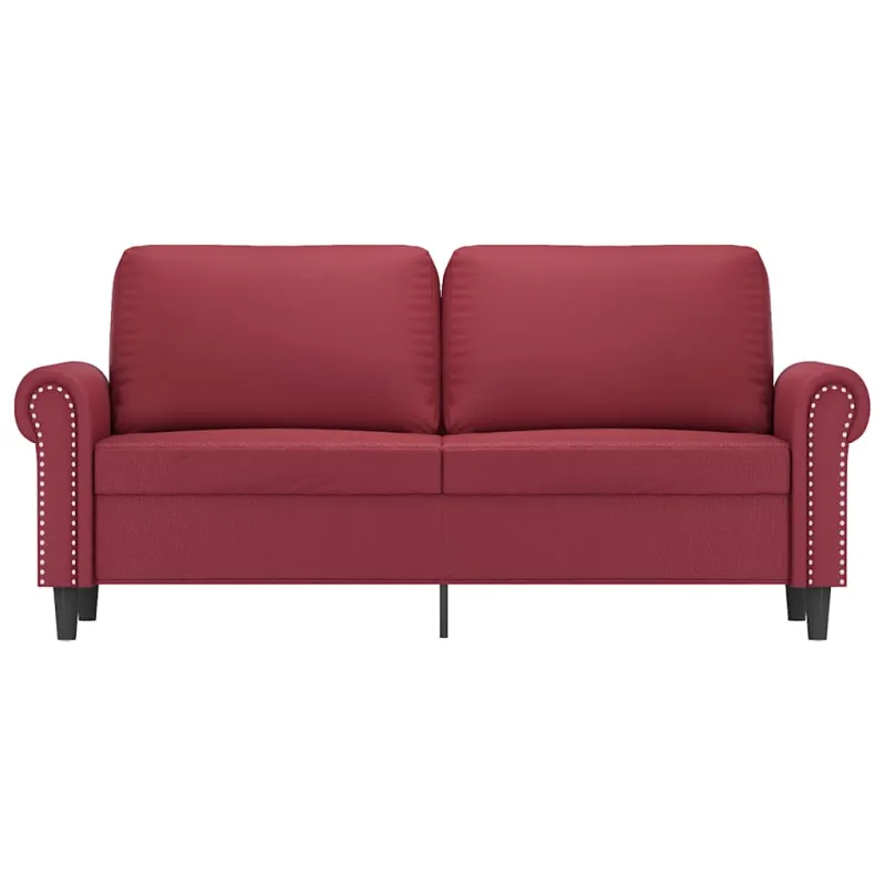 Dvivietė sofa, raudonojo vyno spalvos, 140cm, dirbtinė oda