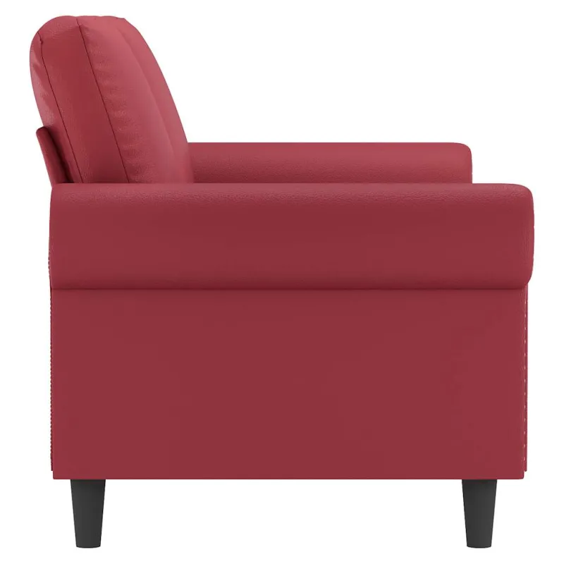 Dvivietė sofa, raudonojo vyno spalvos, 140cm, dirbtinė oda