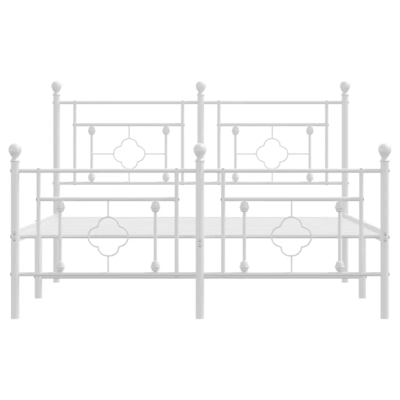 Lovos rėmas su galvūgaliu/kojūgaliu, baltas, 140x190cm, metalas
