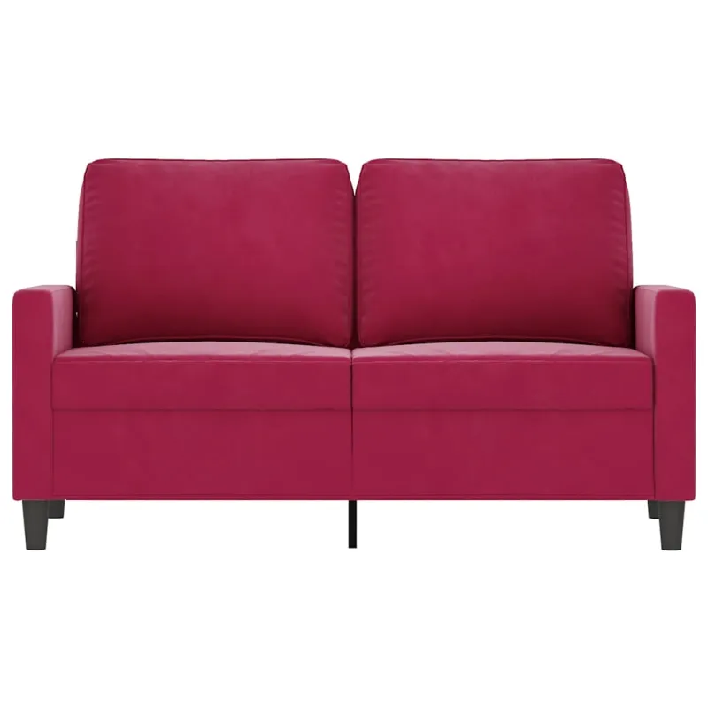 Dvivietė sofa, raudonojo vyno spalvos, 120cm, aksomas
