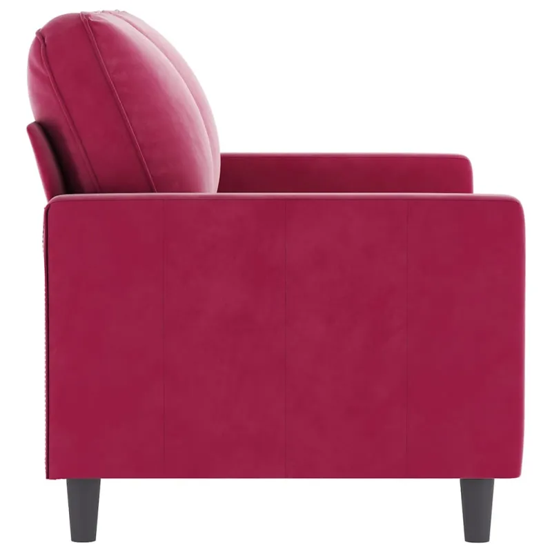 Dvivietė sofa, raudonojo vyno spalvos, 120cm, aksomas