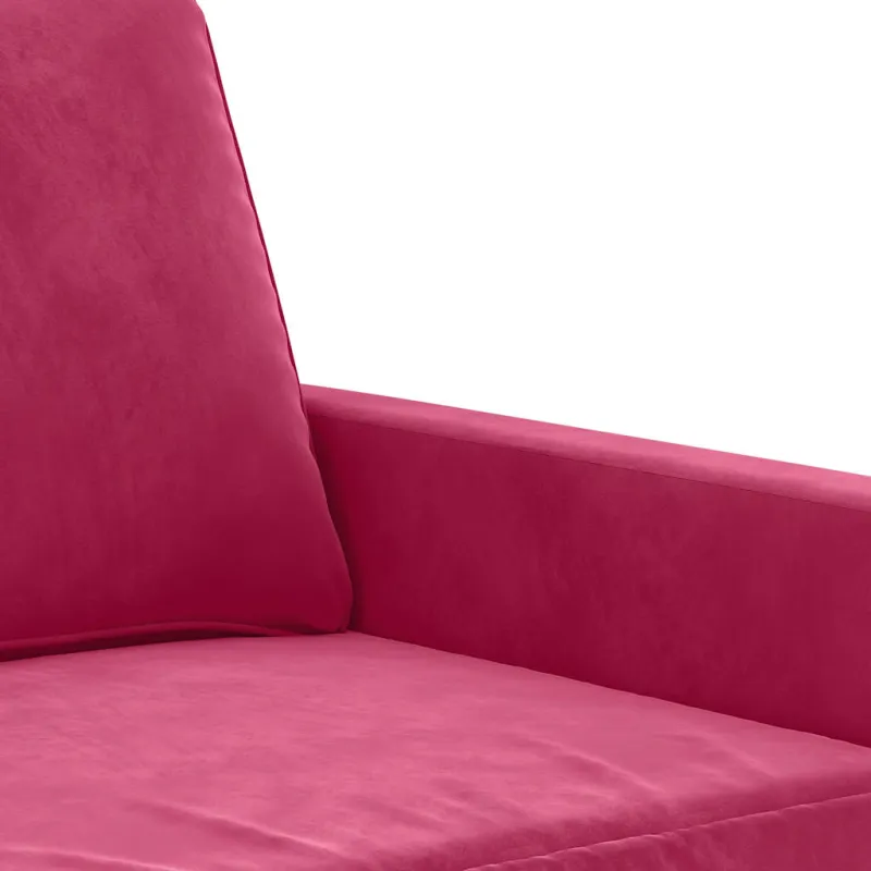 Dvivietė sofa, raudonojo vyno spalvos, 120cm, aksomas