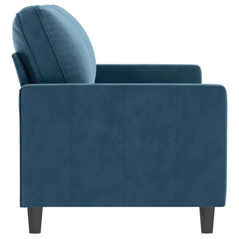Dvivietė sofa, mėlynos spalvos, 140cm, aksomas