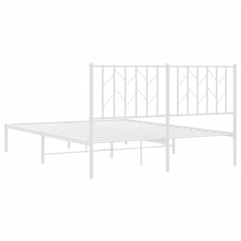 Metalinis lovos rėmas su galvūgaliu, baltos spalvos, 140x190cm