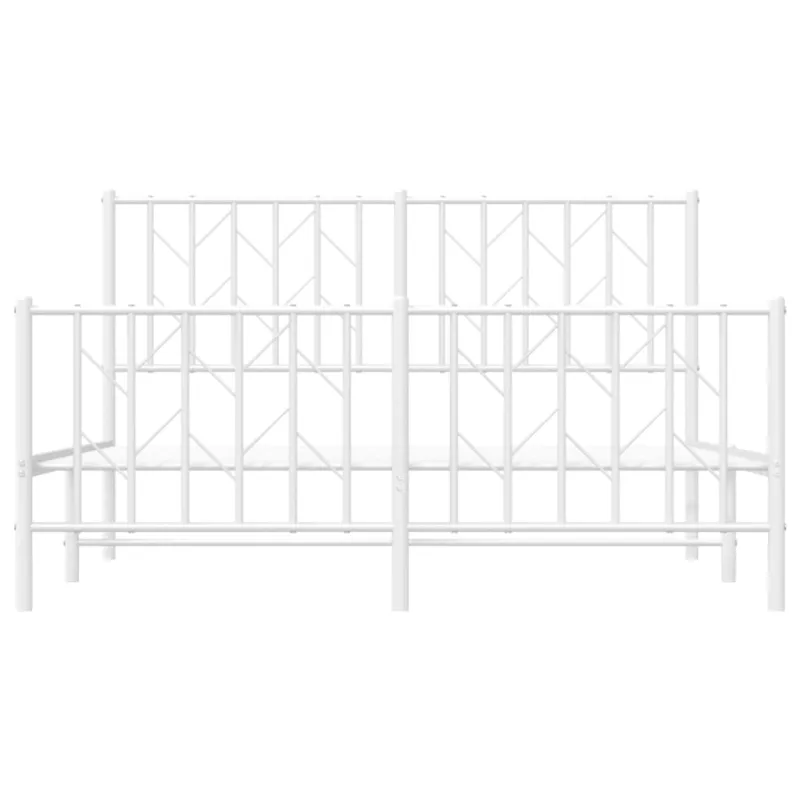 Lovos rėmas su galvūgaliu/kojūgaliu, baltas, 135x190cm, metalas
