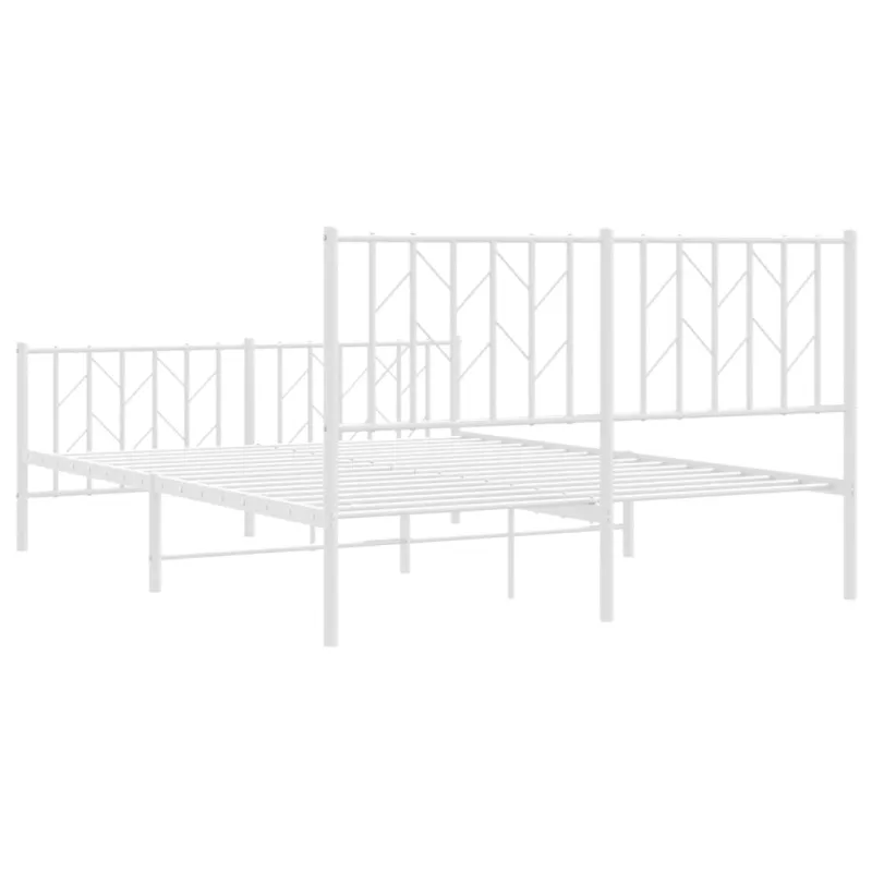 Lovos rėmas su galvūgaliu/kojūgaliu, baltas, 135x190cm, metalas