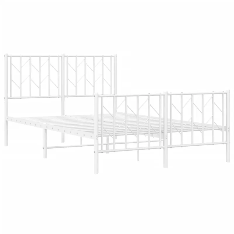 Lovos rėmas su galvūgaliu/kojūgaliu, baltas, 120x190cm, metalas