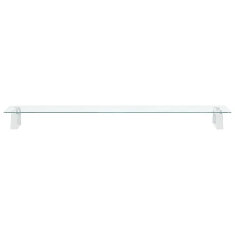 Monitoriaus stovas, baltas, 100x20x8cm, stiklas ir metalas