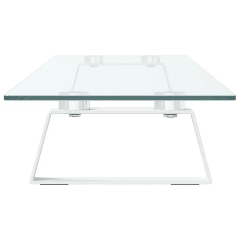 Monitoriaus stovas, baltas, 100x20x8cm, stiklas ir metalas