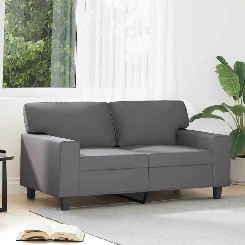 Dvivietė sofa, pilkos spalvos, 120cm, dirbtinė oda