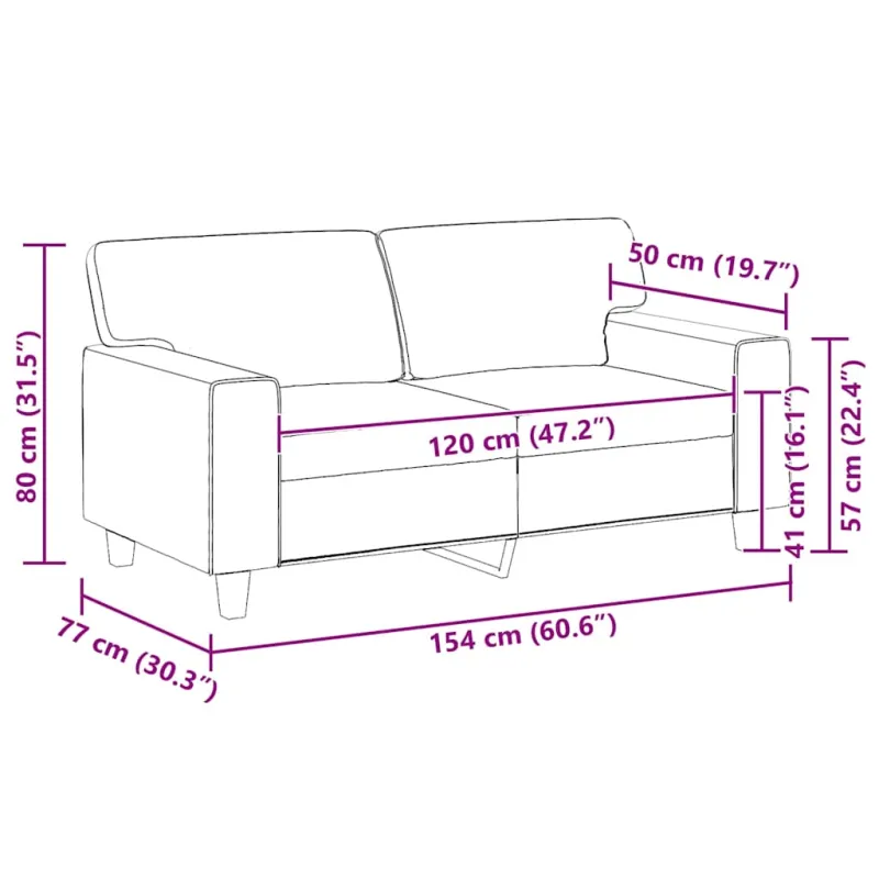 Dvivietė sofa, pilkos spalvos, 120cm, dirbtinė oda