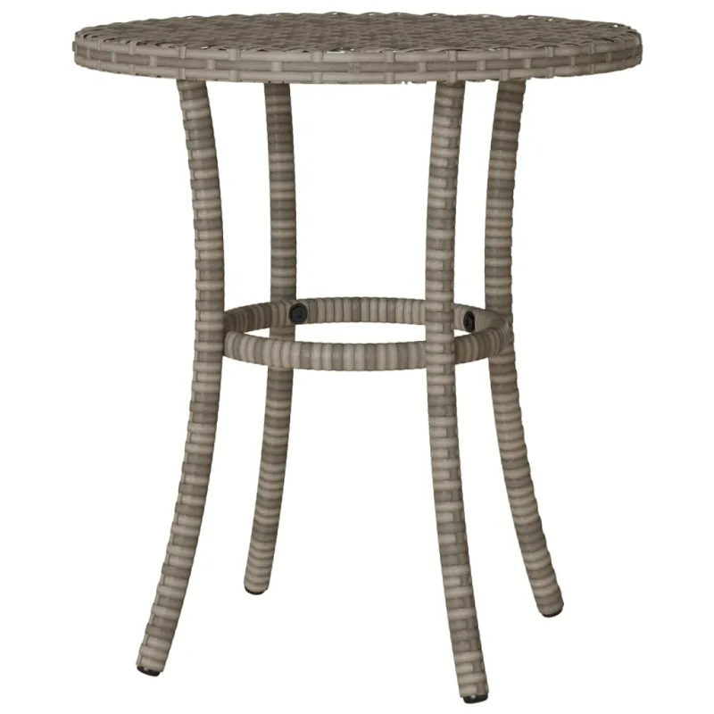 Bistro-Setti pehmusteilla, 3-os osat, harmaa, polyrattaniâ