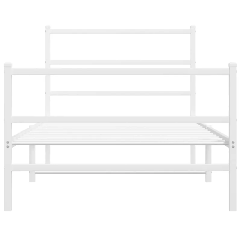 Lovos rėmas su galvūgaliu/kojūgaliu, baltas, 107x203cm, metalas