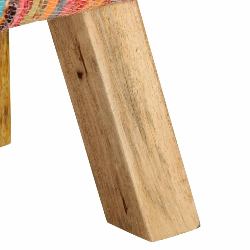 Suoliukas, įvairių spalvų, 160cm, chindi audinys/mango masyvas