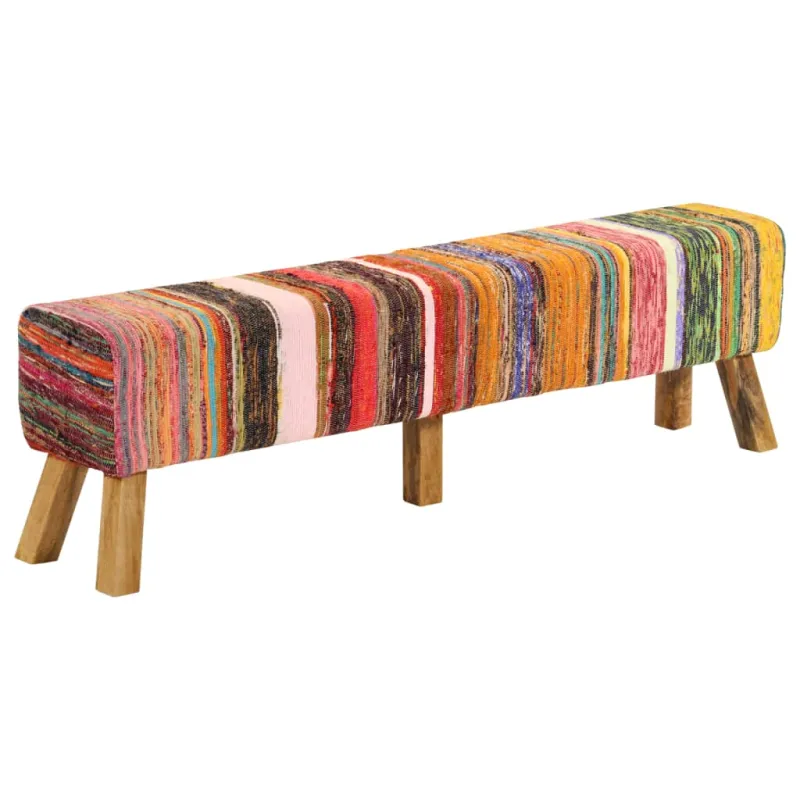 Suoliukas, įvairių spalvų, 160cm, chindi audinys/mango masyvas